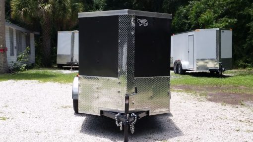 5x10 SA Trailer - Charcoal Grey, Ramp, Side Door, Roof Vent