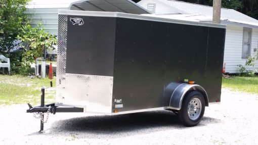 5x10 SA Trailer - Charcoal Grey, Ramp, Side Door, Roof Vent