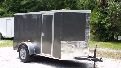 5x10 SA Trailer - Charcoal Grey, Ramp, Side Door, Roof Vent