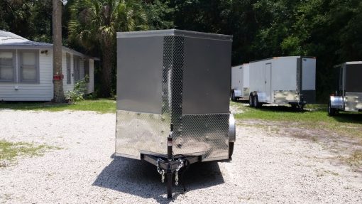 5x10 SA Trailer - Silver Frost, Ramp, Side Door, Roof Vent