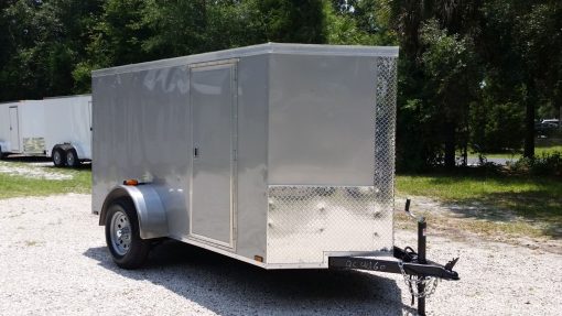 5x10 SA Trailer - Silver Frost, Ramp, Side Door, Roof Vent