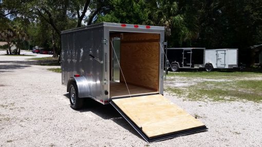 5x10 SA Trailer - Silver Frost, Ramp, Side Door, Roof Vent