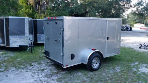 5x10 SA Trailer - Silver Frost, Ramp, Side Door, Side Vents