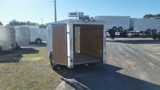 5x10 SA Trailer - White, Double Doors, Side Door, Side Vents