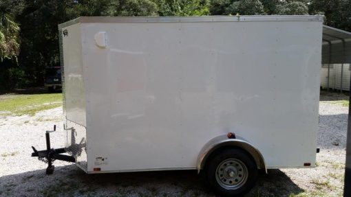 5x10 SA Trailer - White, Ramp, Side Door, Side Vents, Extra Height