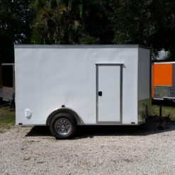 5x10 SA Trailer - White, Ramp, Side Door, Side Vents, Extra Height