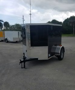 5x6 SA Trailer - Black, Barn Door, Side Vents