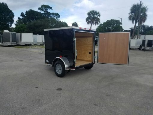 5x6 SA Trailer - Black, Barn Door, Side Vents