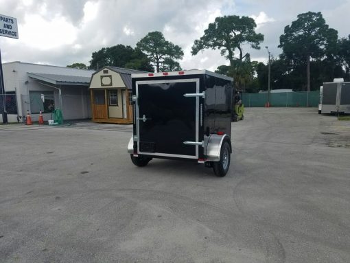 5x6 SA Trailer - Black, Barn Door, Side Vents