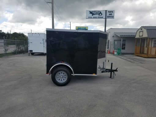 5x6 SA Trailer - Black, Barn Door, Side Vents