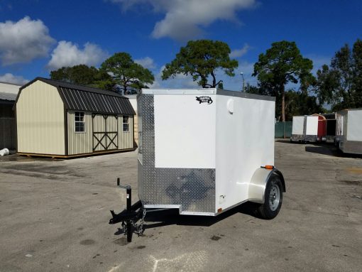 5x6 SA Trailer - White, Barn Doors, Side Vents