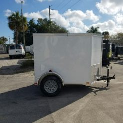 5x6 SA Trailer - White, Barn Doors, Side Vents