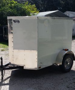 5x6 SA Trailer - White, Barn Door, Side Vents