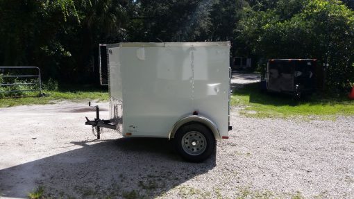 5x6 SA Trailer - White, Barn Door, Side Vents