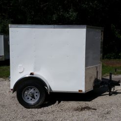 5x6 SA Trailer - White, Barn Door, Side Vents