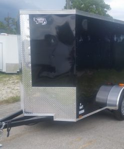 5x8 SA Trailer - Black, Double Doors, Side Door, Side Vents, Extended Tongue, Extra Height, Spare Mount