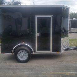 5x8 SA Trailer - Black, Double Doors, Side Door, Side Vents, Extended Tongue, Extra Height, Spare Mount