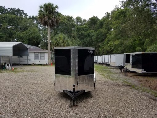 5x8 SA Trailer - Black, Barn Doors, Side Door, Side Vents