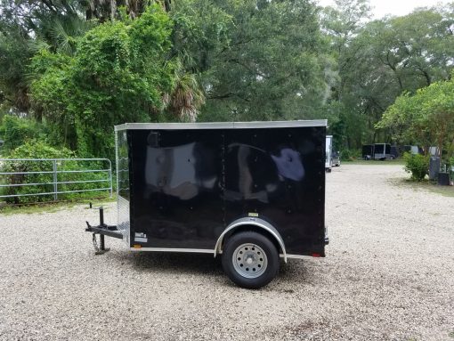 5x8 SA Trailer - Black, Barn Doors, Side Door, Side Vents