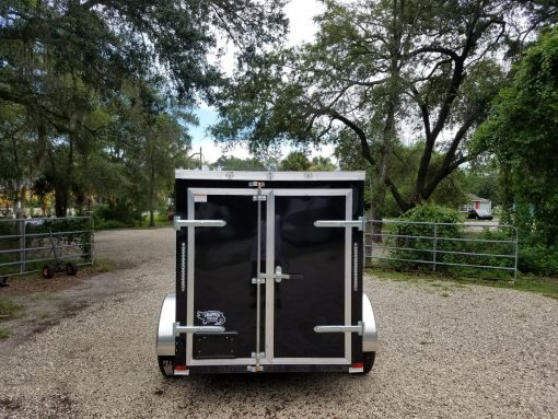 5x8 SA Trailer - Black, Barn Doors, Side Door, Side Vents