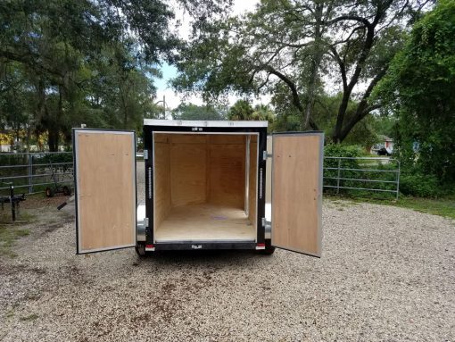 5x8 SA Trailer - Black, Barn Doors, Side Door, Side Vents