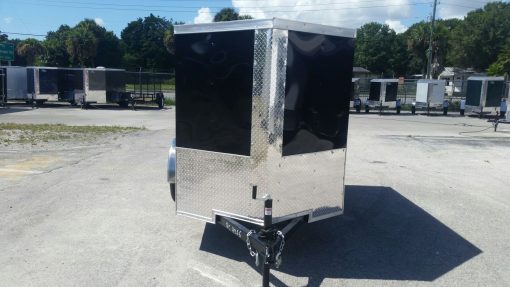 5x8 SA Trailer - Black, Ramp, Side Door, Side Vents