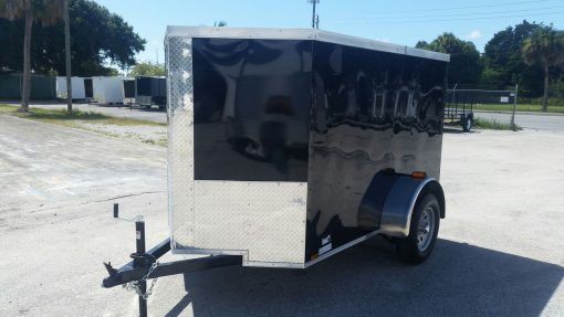 5x8 SA Trailer - Black, Ramp, Side Door, Side Vents