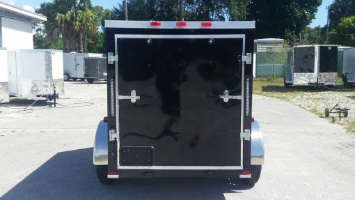 5x8 SA Trailer - Black, Ramp, Side Door, Side Vents