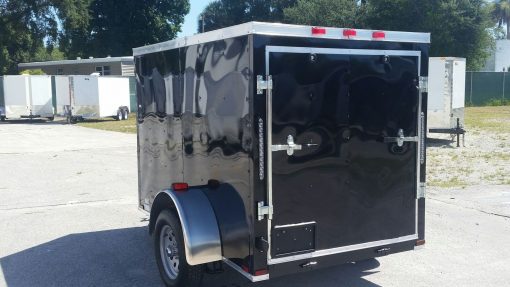 5x8 SA Trailer - Black, Ramp, Side Door, Side Vents