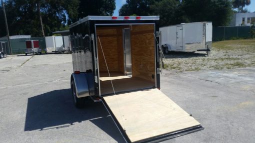 5x8 SA Trailer - Black, Ramp, Side Door, Side Vents