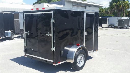 5x8 SA Trailer - Black, Ramp, Side Door, Side Vents