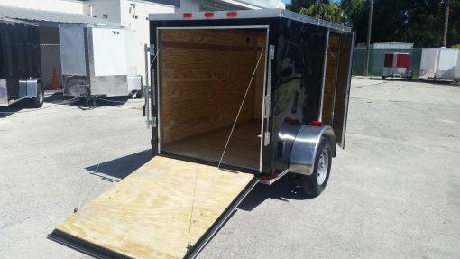 5x8 SA Trailer - Black, Ramp, Side Door, Side Vents