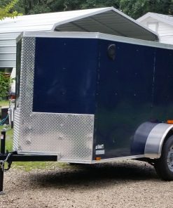 5x8 SA Trailer - Blue, Ramp, Side Door, Side Vents