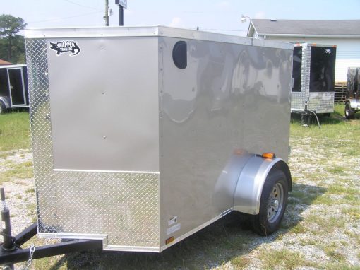 5x8 SA Trailer - Champagne, Double Doors, Side Door, Side Vents