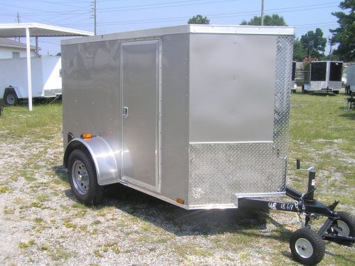 5x8 SA Trailer - Champagne, Double Doors, Side Door, Side Vents