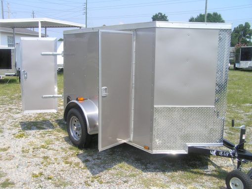 5x8 SA Trailer - Champagne, Double Doors, Side Door, Side Vents