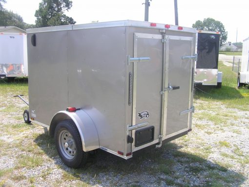 5x8 SA Trailer - Champagne, Double Doors, Side Door, Side Vents