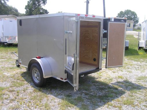 5x8 SA Trailer - Champagne, Double Doors, Side Door, Side Vents