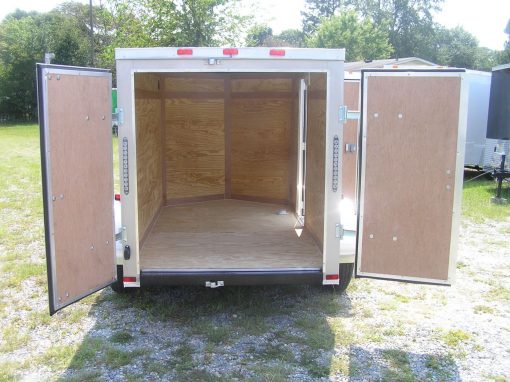 5x8 SA Trailer - Champagne, Double Doors, Side Door, Side Vents