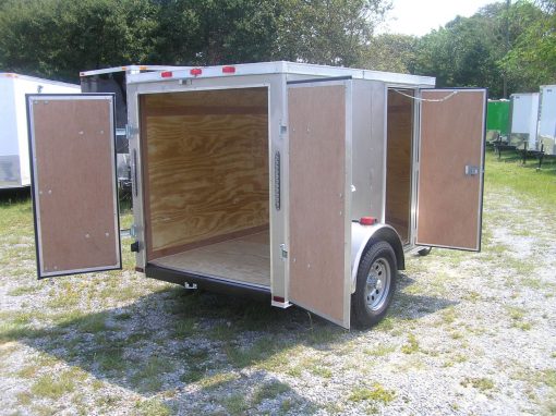 5x8 SA Trailer - Champagne, Double Doors, Side Door, Side Vents