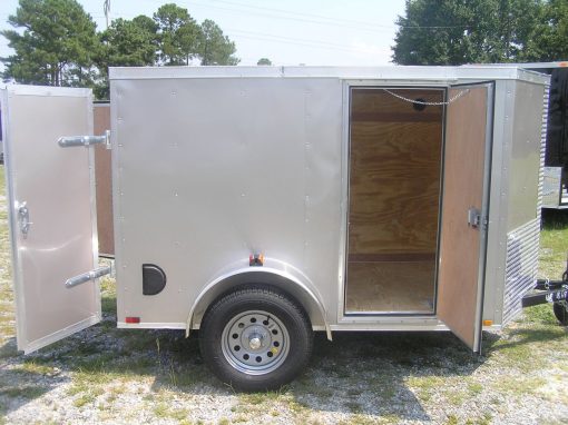 5x8 SA Trailer - Champagne, Double Doors, Side Door, Side Vents