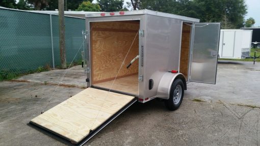 5x8 SA Trailer - Champagne, Ramp, Side Door, Side Vents