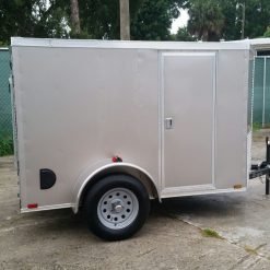 5x8 SA Trailer - Champagne, Ramp, Side Door, Side Vents