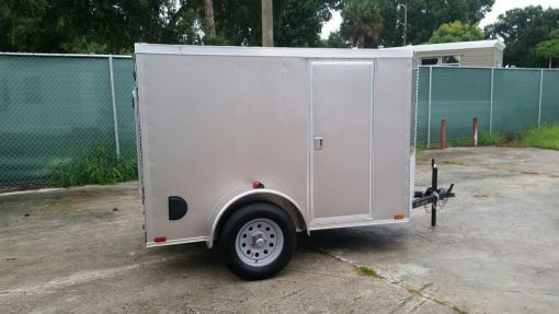 5x8 SA Trailer - Champagne, Ramp, Side Door, Side Vents