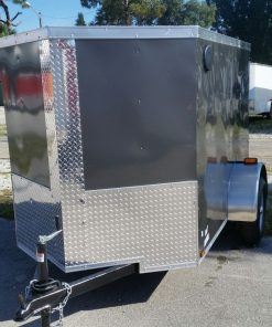 5x8 SA Trailer - Charcoal Gray, Ramp, Side Door, Side Vents