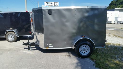 5x8 SA Trailer - Charcoal Gray, Ramp, Side Door, Side Vents