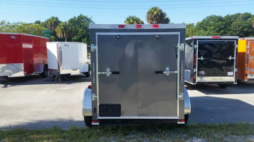 5x8 SA Trailer - Charcoal Gray, Ramp, Side Door, Side Vents