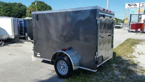 5x8 SA Trailer - Charcoal Gray, Ramp, Side Door, Side Vents