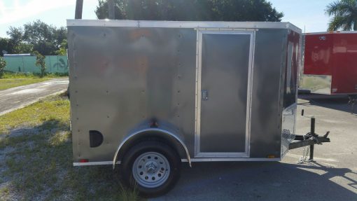 5x8 SA Trailer - Charcoal Gray, Ramp, Side Door, Side Vents