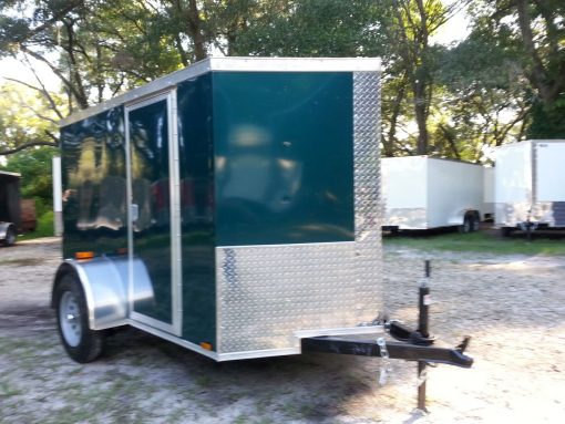 5x8 SA Trailer - Green, Ramp, Side Door, Side Vents